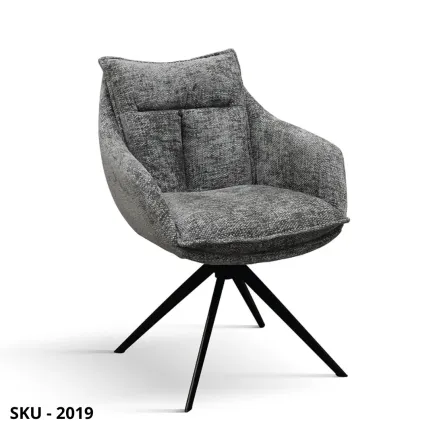 Set di 2 Poltrone Moderne in Tessuto Grigio o Nero con Gambe in Metallo Nero – Stile Moderno - Contemporaneo – Made in Italy