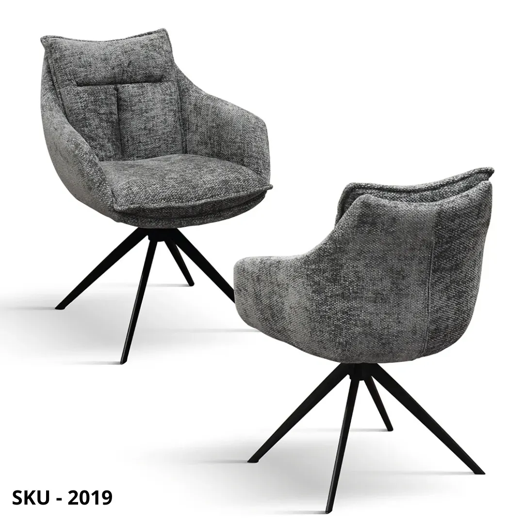marca-design-shop-stile-moderno-stile-contemporaneo-Set di 2 Poltrone Moderne in Tessuto Grigio o Nero con Gambe in Metallo Nero