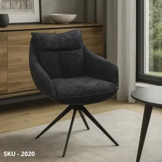 marca-design-shop-stile-moderno-stile-contemporaneo-Set di 2 Poltrone Moderne in Tessuto Grigio o Nero con Gambe in Metallo Nero