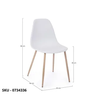 Set di 4 Sedie Mandy In Acciaio, Verniciatura Effetto Legno E Monoscocca In Polipropilene, in Vari Colori - Stile Moderno