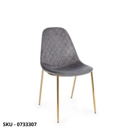 Set di 4 Sedie Terry in Velluto, Gambe in Acciaio dorate, Grigio, Rosa, Tortora - Stile Moderno - Contemporaneo - Made in Italy