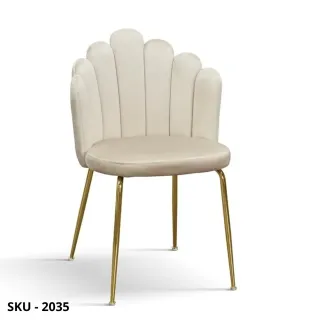 Set di 4 Sedie Da Pranzo In Velluto Con Gambe In Acciaio Dorato, Panna, Verde, Bordeaux, Giallo Senape – Stile Moderno