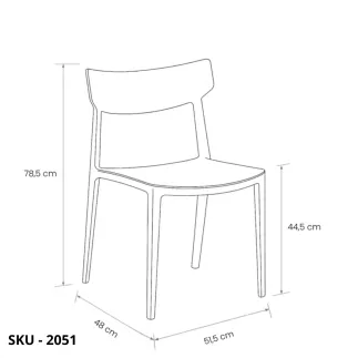 Set di 2 Sedie in Polipropilene, Verde, Bianco, Grigio e Nero – Stile Moderno – Contemporaneo – Made in Italy – 51,5x48x78,5h cm