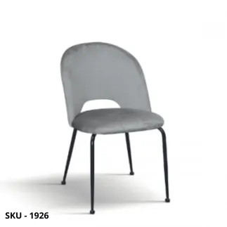 Set di 4 Sedie da Pranzo Imbottite in Velluto Grigio o Beige con Gambe in Metallo Nero – Stile Moderno - Contemporaneo