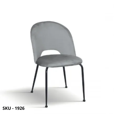 Set di 4 Sedie da Pranzo Imbottite in Velluto Grigio o Beige con Gambe in Metallo Nero – Stile Moderno - Contemporaneo