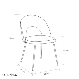 Set di 4 Sedie da Pranzo Imbottite in Velluto Grigio o Beige con Gambe in Metallo Nero – Stile Moderno - Contemporaneo