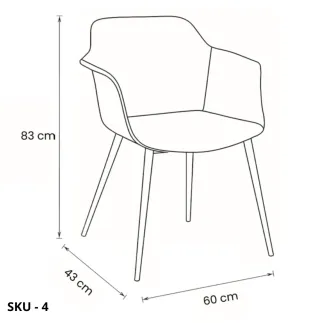 Set di 2 sedie Imbottite in Ecopelle, Marrone e Antracite con Struttura in Metallo - Stile Moderno  - Contemporaneo