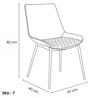 Set di 2 Sedie in Metallo Verniciato Nero con Imbottitura in Ecopelle, Antracite e Marrone -  Stile Moderno - Contemporaneo