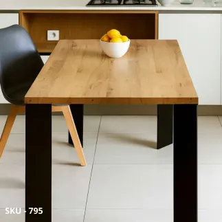 marca-design-shop-stile-moderno-stile-contemporaneo-Tavolo fisso in rovere impiallacciato con gambe in ferro