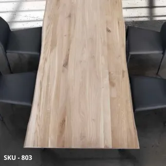 Tavolo fisso in massello nodo aperto rovere naturale spazzolato – Stile moderno – Made in Italy