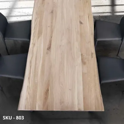 Tavolo fisso in massello nodo aperto rovere naturale spazzolato – Stile moderno – Made in Italy