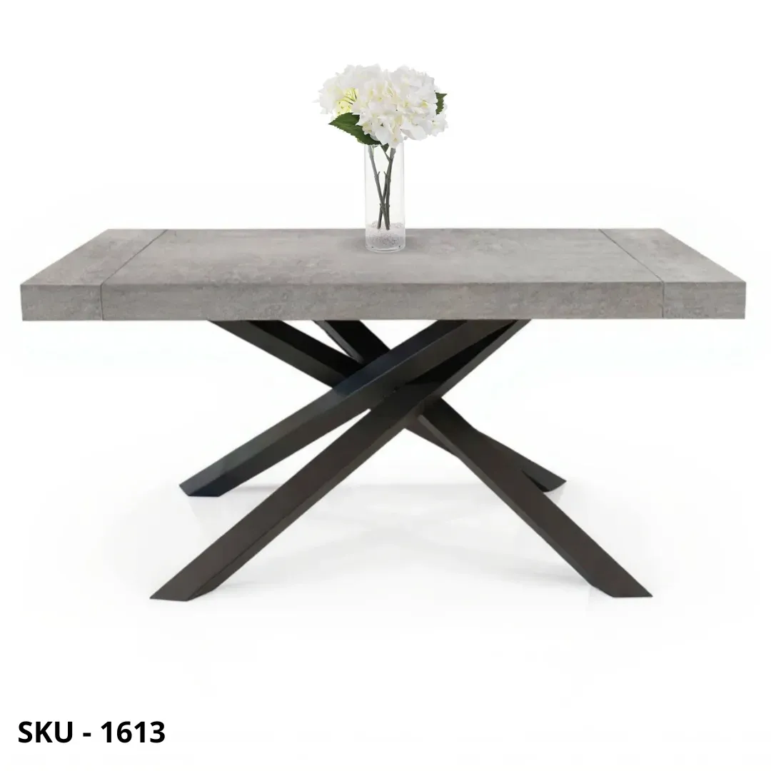 marca-design-shop-stile-moderno-stile-contemporaneo-Tavolo allungabile, base in metallo, piano in nobilitato