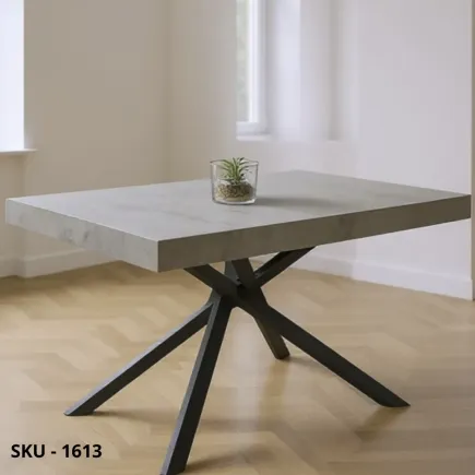 marca-design-shop-stile-moderno-stile-contemporaneo-Tavolo allungabile, base in metallo, piano in nobilitato