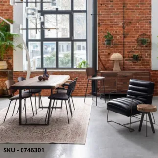 marca-design-shop-stile-moderno-stile-contemporaneo- Tavolo Fisso Elmer, piano in Legno d'Acaciaa