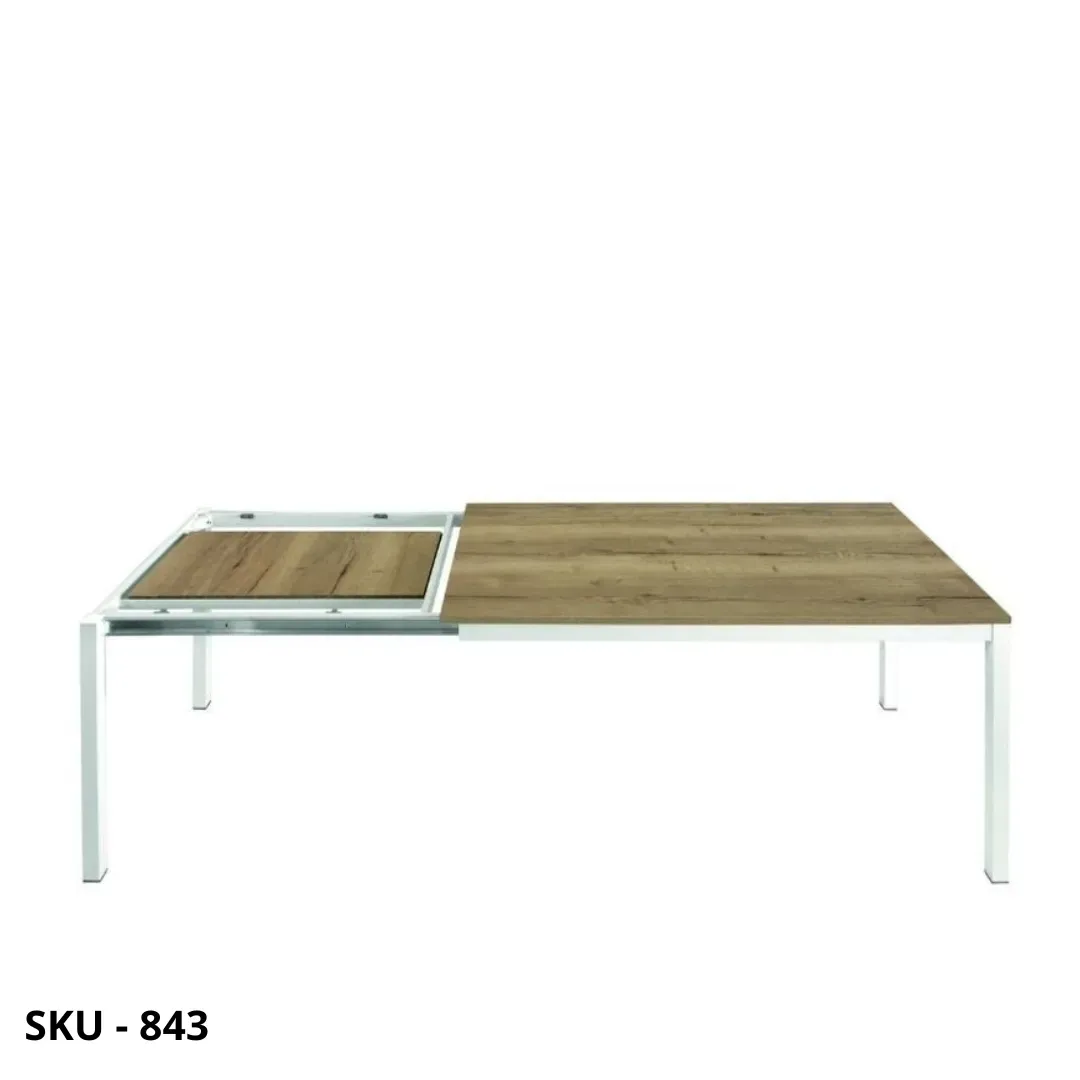 marca-design-shop-stile-moderno-stile-contemporaneo-Tavolo Allungabile Nobilitato Rovere con Struttura bianca Shabby chic