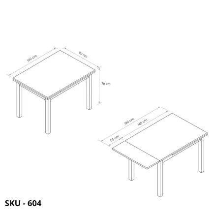 Tavolo Allungabile Nobilitato Bianco Frassinato Con Struttura In Metallo - Stile Moderno - Contemporaneo – Made in Italy