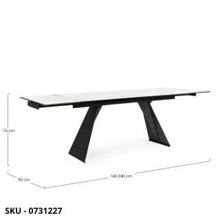 Tavolo Allungabile Blazar con Piano in Ceramica e Struttura in Acciaio Verniciato – Stile Moderno – Contemporaneo