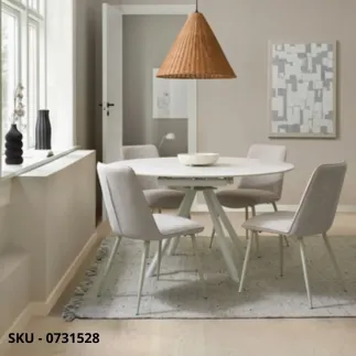 marca-design-shop-stile-moderno-stile-contemporaneo-Tavolo Allungabile Rotondo Rauni con Piano in Gres Effetto Marmo