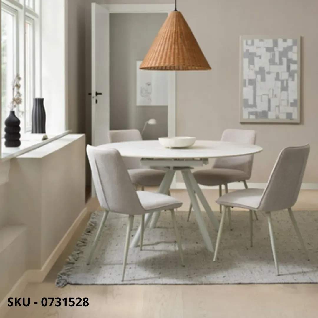 marca-design-shop-stile-moderno-stile-contemporaneo-Tavolo Allungabile Rotondo Rauni con Piano in Gres Effetto Marmo