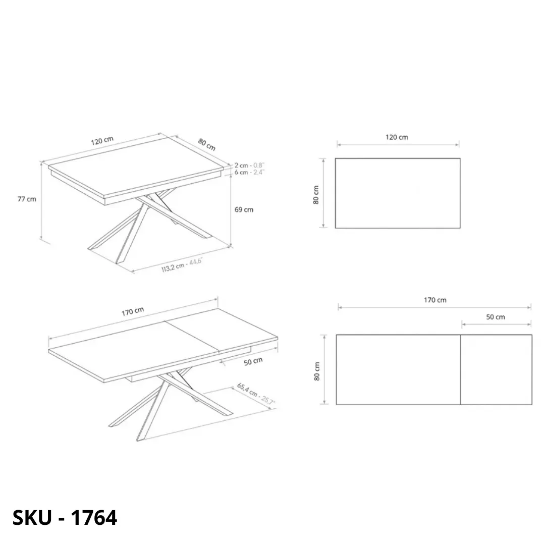 marca-design-shop-stile-moderno-stile-contemporaneo-Tavolo Allungabile in Metallo con Piano Nobilitato Effetto Marmo Statuario