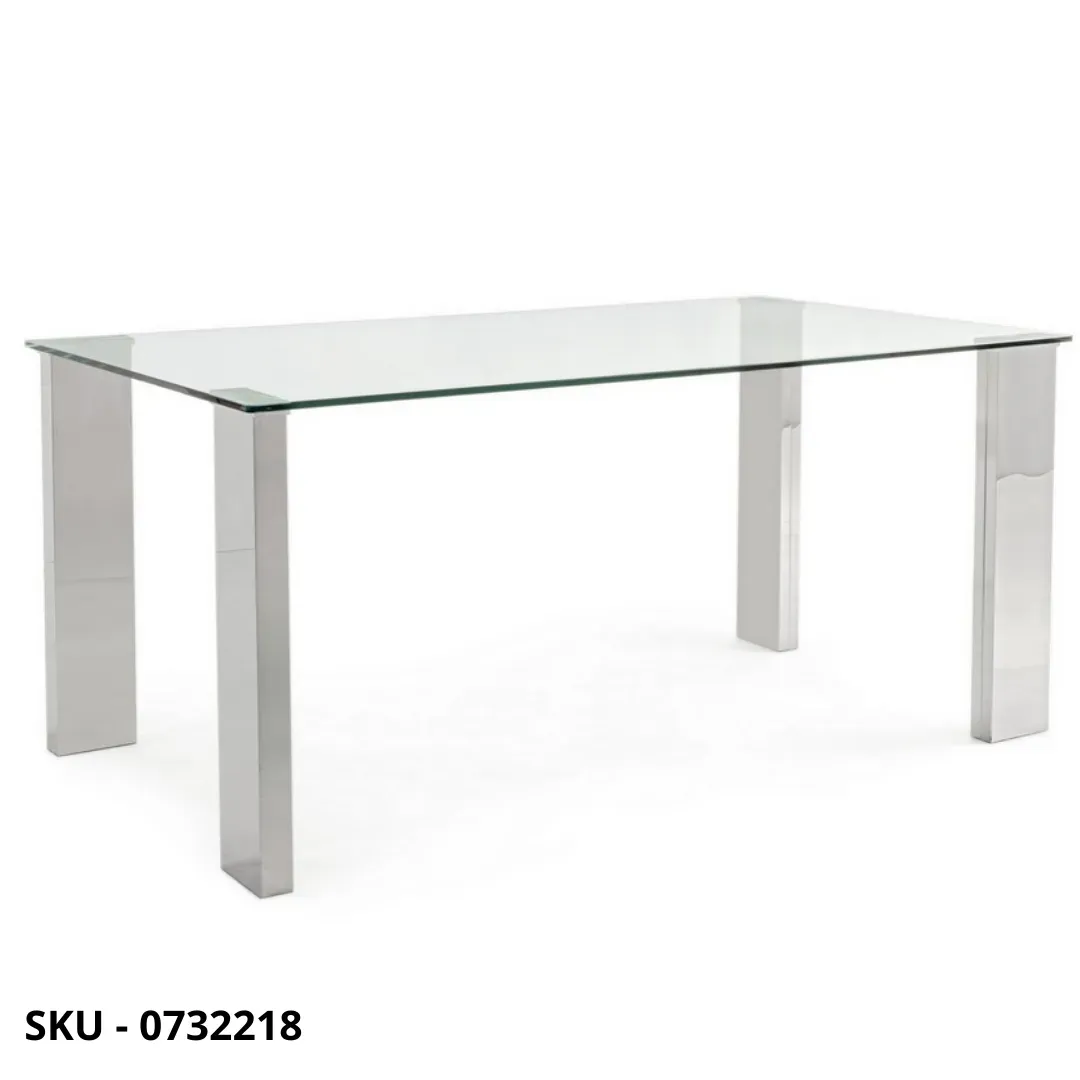 marca-design-shop-stile-moderno-stile-contemporaneo-Tavolo New Arley in MDF con Lamina in Acciaio Lucido