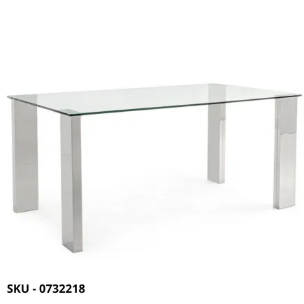 marca-design-shop-stile-moderno-stile-contemporaneo-Tavolo New Arley in MDF con Lamina in Acciaio Lucido