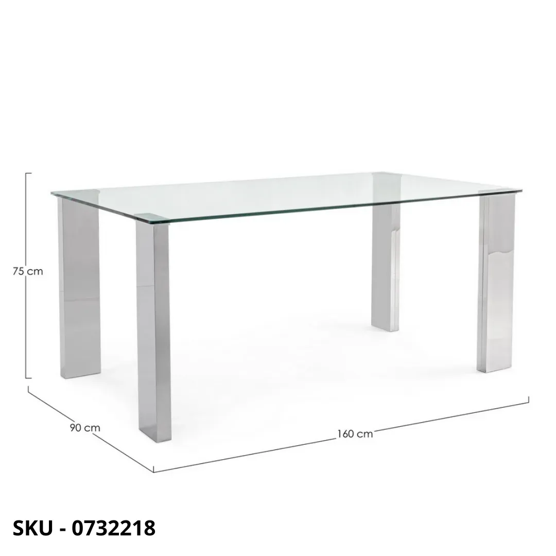 marca-design-shop-stile-moderno-stile-contemporaneo-Tavolo New Arley in MDF con Lamina in Acciaio Lucido