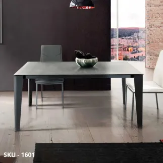 marca-design-shop-stile-moderno-stile-contemporaneo-Tavolo Allungabile con Piano in Vetro Ceramica Grigio Grafite