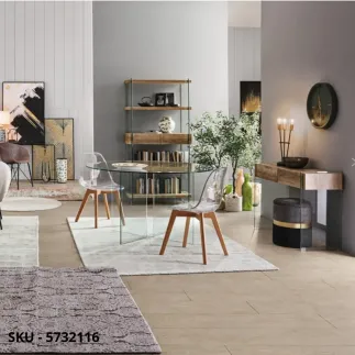 Tavolo Rotondo Iride con Gambe in Vetro e Piano in Vetro Temperato – Stile Moderno – Contemporaneo – Made in Italy – Ø130×75 cm