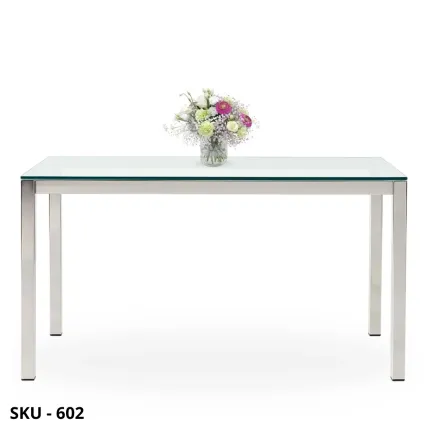 Tavolo Allungabile con Piano in Vetro e Struttura in Acciaio Cromato Lucido – 1 o 2 Allunghe – Stile Moderno