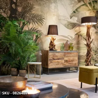 marca-design-shop-stile-moderno-stile-contemporaneo-Lampada Bluma in Legno di Teak da Tavolo e Piantana con Paralume Nero