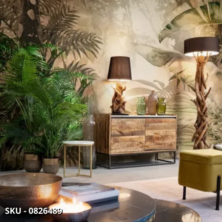 marca-design-shop-stile-moderno-stile-contemporaneo-Lampada Bluma in Legno di Teak da Tavolo e Piantana con Paralume Nero