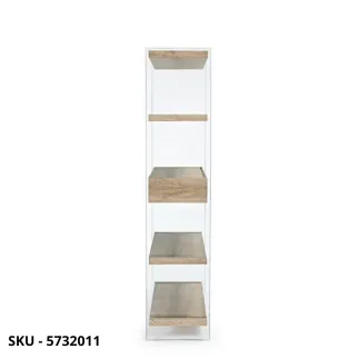 Libreria Kenya In Vetro con 4 Piani e 2 Cassetti In MDF- Stile Moderno – Contemporaneo – Made in Italy - 90x35x180 cm