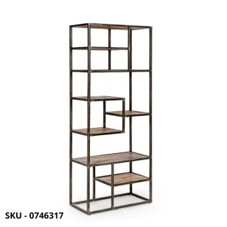 marca-design-shop-stile-moderno-stile-contemporaneo- Libreria Elmer con Struttura in Acciaio Verniciato e Ripiani