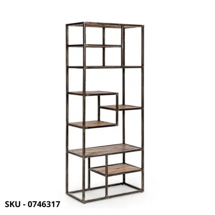 marca-design-shop-stile-moderno-stile-contemporaneo- Libreria Elmer con Struttura in Acciaio Verniciato e Ripiani