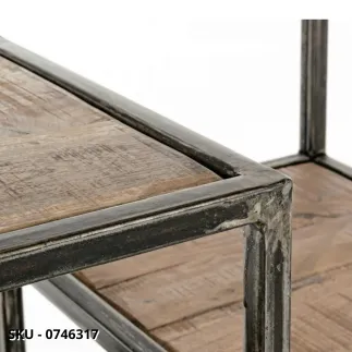 Libreria Elmer con Struttura in Acciaio Verniciato e Ripiani in Legno di Acacia – Stile Moderno – Contemporaneo