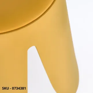 Set di 4 Sgabelli Pouf Imogen in Polipropilene e seduta in Similpelle, Beige, Nero, Ottanio, Senape, Terracotta – Stile Moderno