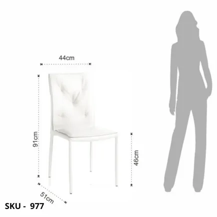 Set di 4 Sedie in Ecopelle, Bianco, Tortora e Grigio con Struttura in Metallo – Stile Moderno - Contemporaneo – Made in Italy