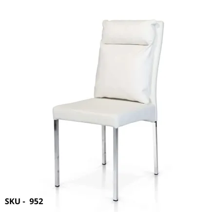 Set di 4 Sedie in Ecopelle, Bianco, Tortora, Grigio con Struttura in Metallo – Stile Moderno - Contemporaneo - Made in Italy