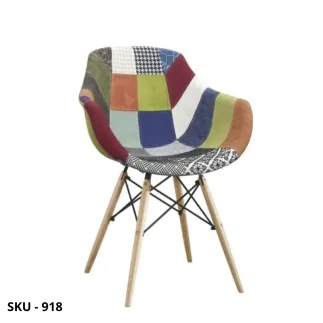 Set 2 Sedie Patchwork Multicolore in Legno e Metallo – Marca Design Shop