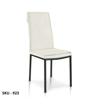 Set di 2 Sedie in Metallo con Sedile in Ecopelle - Grigio, Bianco, Tortora - Stile Moderno – Contemporaneo – Made in Italy