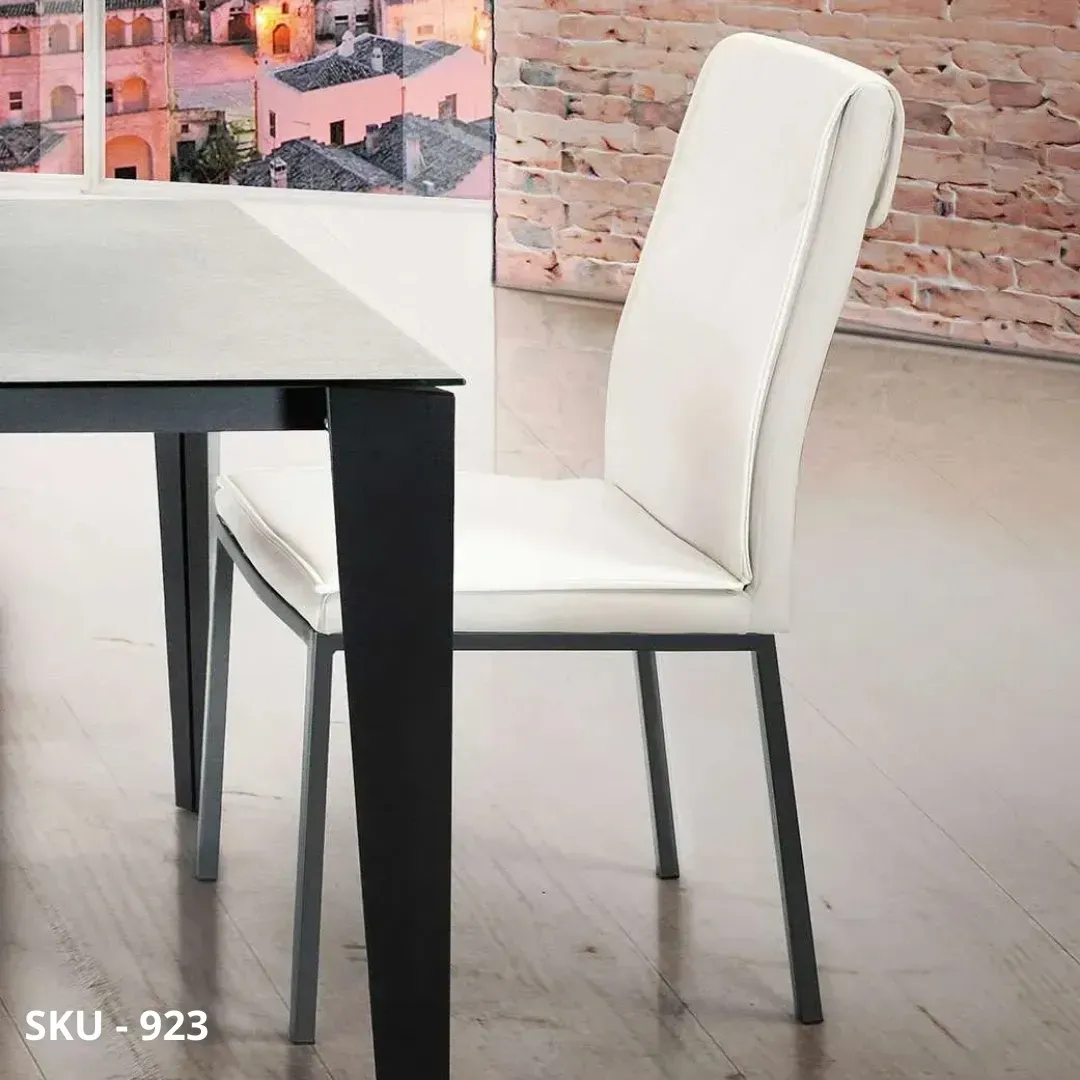 marca-design-shop-stile-moderno-stile-contemporaneo-Set di 2 Sedie in Metallo con Sedile in Ecopelle