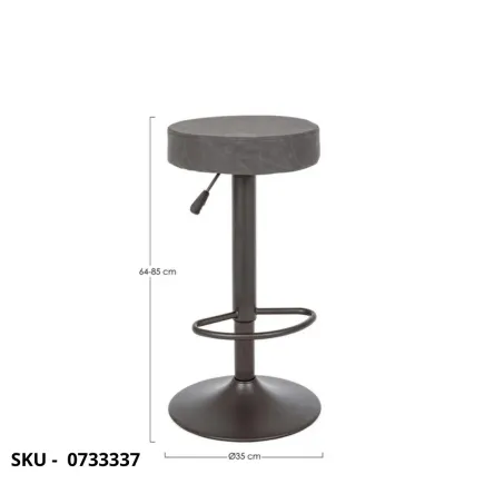 Set di 2 Sgabelli Piper Regolabili in Acciaio Verniciato Grigio Opaco con Rivestimento in Similpelle – Stile Moderno