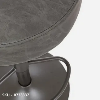 Set di 2 Sgabelli Piper Regolabili in Acciaio Verniciato Grigio Opaco con Rivestimento in Similpelle – Stile Moderno