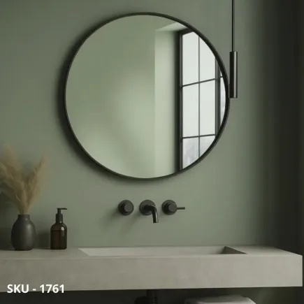 marca-design-shop-stile-moderno-stile-contemporaneo-Specchio da Parete Rotondo con Cornice in Metallo Fumé