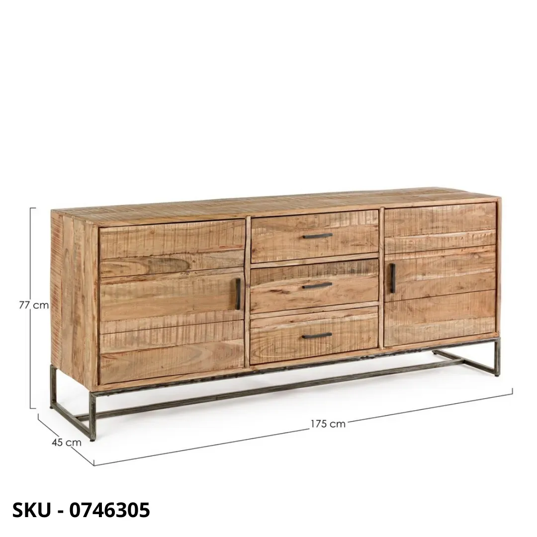 marca-design-shop-stile-moderno-stile-contemporaneo-Credenza Elmer in Legno d'Acacia con Piedini in Acciaio