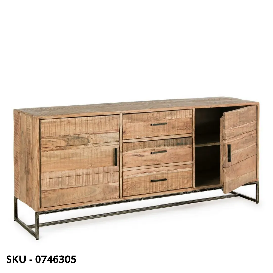marca-design-shop-stile-moderno-stile-contemporaneo-Credenza Elmer in Legno d'Acacia con Piedini in Acciaio