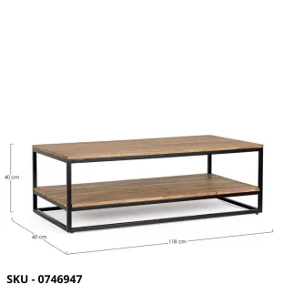 Tavolino Nartan in Acciaio Verniciato e Legno Sheesham - Stile Moderno – Contemporaneo – Made in Italy