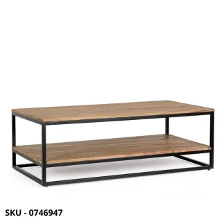 Tavolino Nartan in Acciaio Verniciato e Legno Sheesham - Stile Moderno – Contemporaneo – Made in Italy