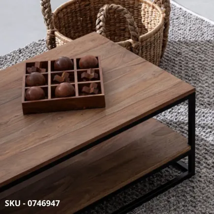 marca-design-shop-stile-moderno-stile-contemporaneo- Tavolino Nartan in Acciaio Verniciato e Legno Sheesham